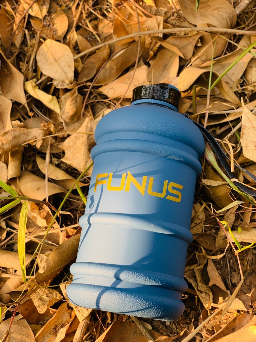 FUNUS Half Gallon Water Bottle Leakproof Big Water Jug with Storage Sleeve  and Handle, Reusable Wide Mouth BPA Free Water Bottle for Men Women