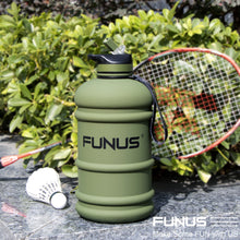 Load image into Gallery viewer, FUNUS Big Water Bottle BPA Free Half Gallon Water Bottle Hydro Jug Reusable Water Bottle with Straw for Men Women Fitness Sport Army Green, 2.2L