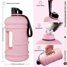 Load image into Gallery viewer, SOXCOXO 2.2L/74oz Half Gallon Water Bottle With Straw BPA Free Large Water Bottle with Handle Big Sports Bottle Jug for Yoga/Hiking/Gym/Camping Outdoor Sports Pink
