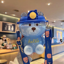 Load image into Gallery viewer, 32OZ Bear Water Bottle For Girls Cute Cup With Straw Free Shipping Items Travel Mug Kawaii Kids Tumbler Sport 1 Liter Drink Kettle