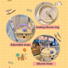 Load image into Gallery viewer, 32OZ Bear Water Bottle For Girls Cute Cup With Straw Free Shipping Items Travel Mug Kawaii Kids Tumbler Sport 1 Liter Drink Kettle