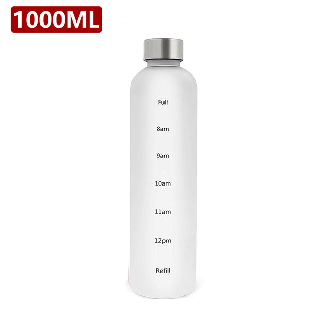 1000ml Water Bottles With Time Marker Motivational Reusable