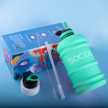 Load image into Gallery viewer, SOXCOXO 2.2L/74oz Half Gallon Water Bottle With Straw BPA Free Large Water Bottle with Handle Big Sports Bottle Jug for Yoga/Hiking/Gym/Camping Outdoor Sports Mint