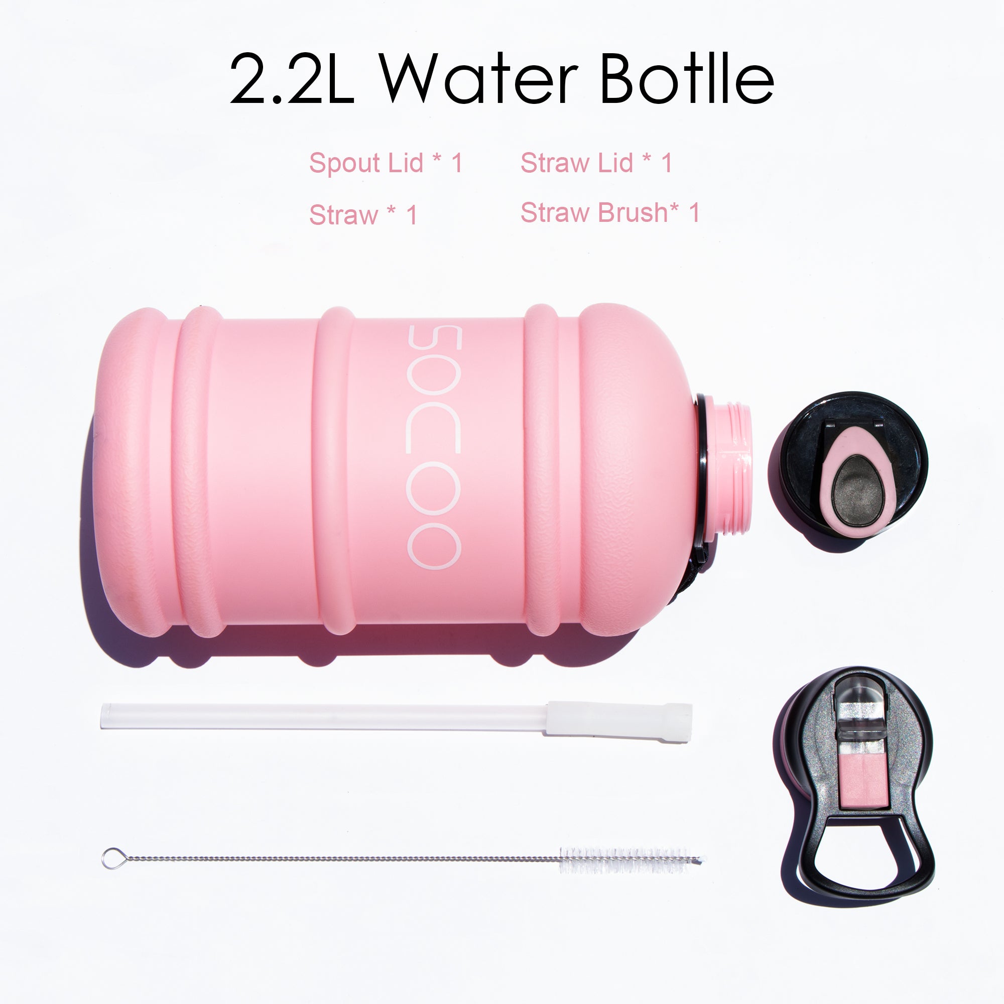 SOXCOXO 2.2L/74oz Half Gallon Water Bottle With Straw BPA Free Large W –  FUNUS WATER BOTTLE