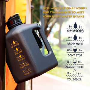 SOCOO Big Water Bottle 2.7L Water Jug BPA Free Leak Proof Reusable for Men Women Fitness Gym Outdoor Climbing - 91 oz Black
