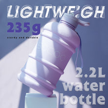 Load image into Gallery viewer, SOXCOXO 2.2L/74oz Half Gallon Water Bottle BPA Free Large Water Bottle with Handle Big Sports Bottle Jug for Yoga/Hiking/Gym/Camping Outdoor Sports Light Purple