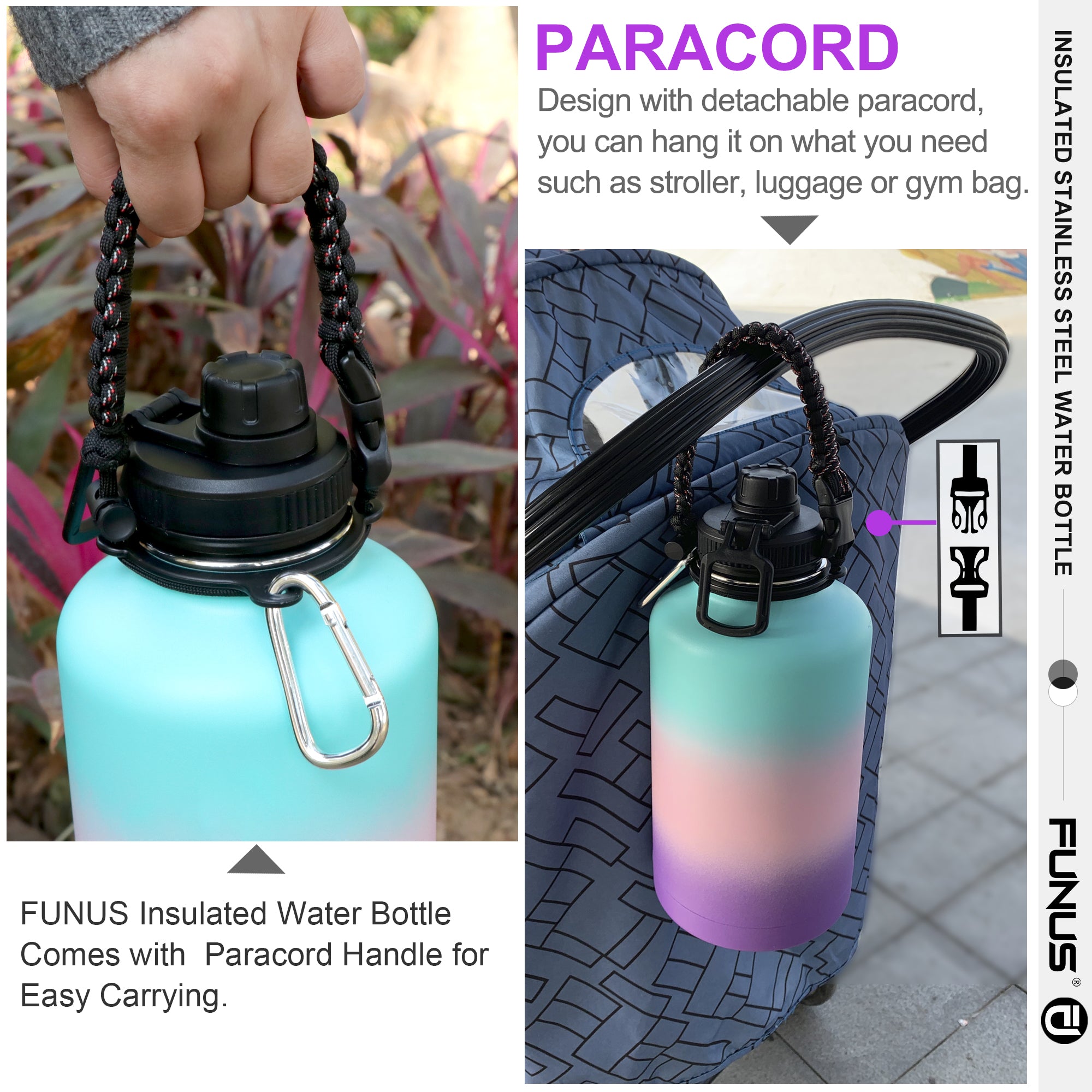 FUNUS Stainless Steel Kids Insulated Water Bottle With Straw Durable M –  FUNUS WATER BOTTLE