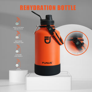 FUNUS Insulated Water Bottle, 64 oz Vacuum Stainless Steel Water