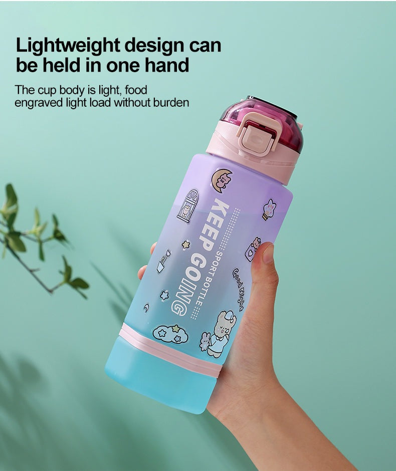 Cute Bottle Water for Girls Plastic Shaker Cup Drink Bottle Children Kawaii  School Gym Sport Free Shipping Items to Sri Lanka