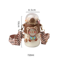 Load image into Gallery viewer, 24OZ/700ml Kids Water Bottle for School Boys Girl Cup With Straw BPA Free Cute Cartoon Leakproof Mug Portable Travel Drinking Tumbler