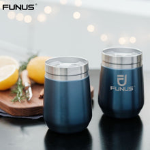 Load image into Gallery viewer, FUNUS 10 oz Wine Tumbler, Vacuum Insulated, Stainless Steel with Lid