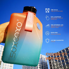 Load image into Gallery viewer, SOCOO Big Water Bottle 2.7L Water Jug BPA Free Leak Proof Reusable for Men Women Fitness Gym Outdoor Climbing - 91 oz Gradient
