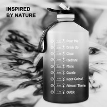 Load image into Gallery viewer, One Gallon Water Bottle with Time Marker &amp;Straw,BPA Free Leakproof Great for Gym Fitness Outdoor Sports