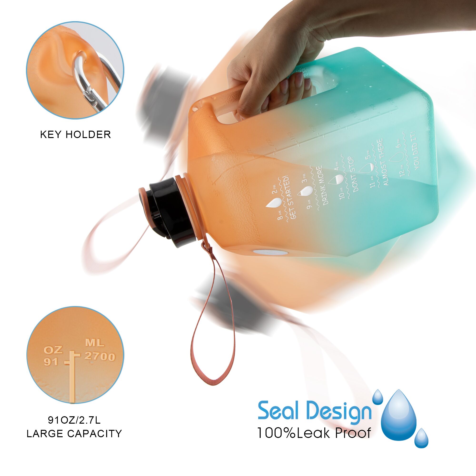 570ml Sport Water Bottle Outdoor Travel Shaker Leak-Proof Waterbottle –  FUNUS WATER BOTTLE