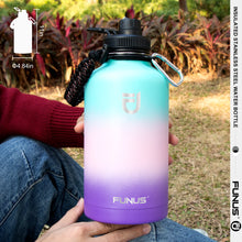 Load image into Gallery viewer, FUNUS Half Gallon Insulated Water Bottle, 64 oz Vacuum Stainless Steel Water Jug with Paracord, Double Walled Tumbler Keep Cold Hot for Men Women Sports Fitness Outdoor Travel Camping Hydrangea
