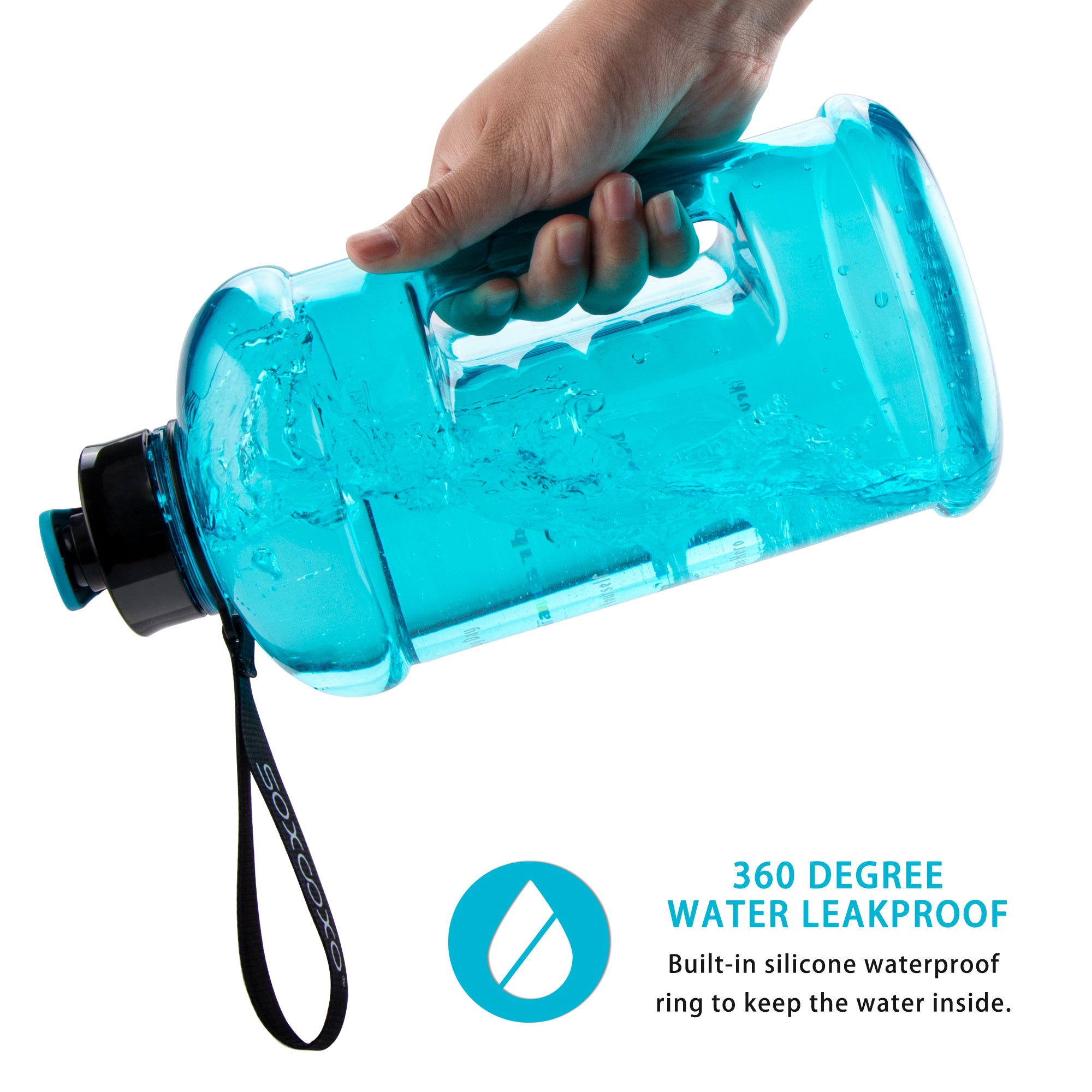 FUNUS Half Gallon Water Bottle BPA Free Big Water Bottle with